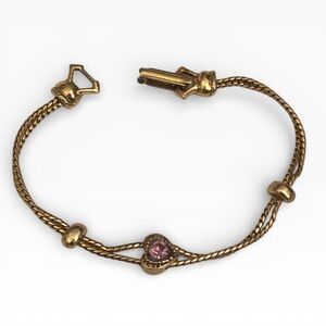 Goldette Purple Rhinestone Heart Bracelet